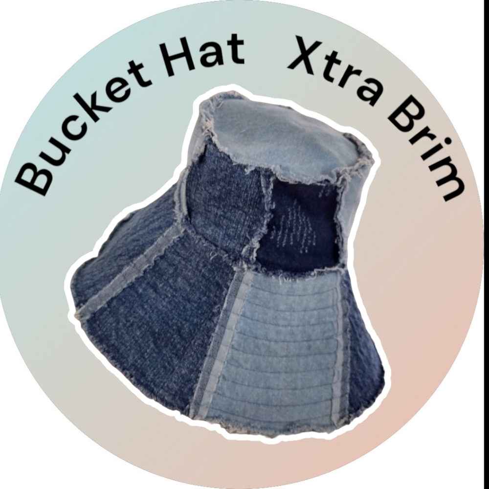 Nwot Blue Denim Bucket Hat with Two-Tone Design